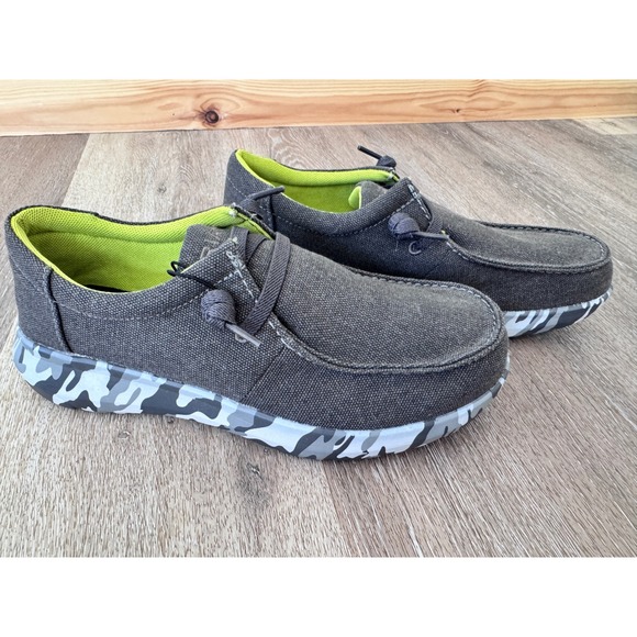 Ariat Hilo Charcoal Grey Neon Green Camo Sole Canvas Loafers 10050954 Mens 7D main image 7